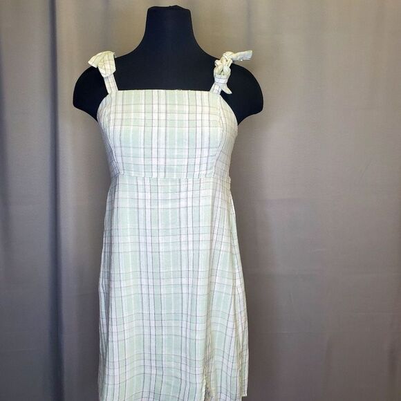 HOLLISTER Green Mint Plaid Mini Dress Sleveless Medium - Picture 2 of 6